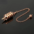 Roségoldenes Pendel aus Metall mit vierstufigem Spiralturm-Design und Kette - Stil 26