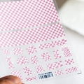 5D Embossed pink and white checkered nail stickers for DIY nail art decoration TS-741 - Pink And White Checkerboard (TS-741)