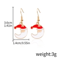 Christmas Santa Claus and moon drop earrings with dimensions of 3.6cm by 1.4cm - Crescent Moon Santa (D1100)