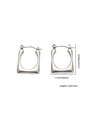Silver Rectangular U-shape Earrings ZJGE0213