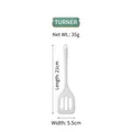 White silicone slotted spatula kitchen tool, 21cm length, lightweight 35g net weight - Turner