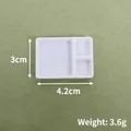 Mini vassoio rettangolare bianco a tre scomparti per fai-da-te in casa delle bambole - N. 22 (4.2x3cm) / Bianco