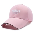 Pink breathable mesh baseball cap with embroidered letters and extended visor - Adjustable / Pink