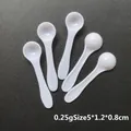 Set di 5 misurini in plastica bianca da 0,25g per polvere o uso in cucina - 0,25g (5*1,2*0,8cm) / Bianco