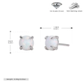 Detailed specs showing S925 silver opal studs with 0.6cm stone and 0.9g weight info - 925 Silver / 925 Silver White Gold Plated - 6MM White Opal