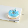Blue glazed artificial donut toy with cream and sprinkles, 7cm diameter and 3cm height - With Fridge Magnet / Sky Blue