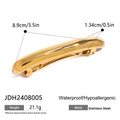 Barrette en acier inoxydable doré 8,9cm étanche et hypoallergénique pour cheveux - Or (JDH2408005)
