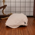 Berretto newsboy classico in lana beige con fibbia metallica regolabile vintage - M (56-58cm) / Color Farina d'Avena