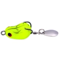 Yellow frog lure with black spots, red eyes, double hooks and silver spinning blade - New Yellow (2.5cm-2.9g)