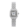 Women's square silver quartz watch with roman numerals and stainless steel strap - Basic Style / Silver