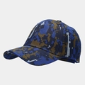 Dettaglio del cappellino da baseball mimetico con struttura a sei pannelli e occhielli - Stile Camuffamento Digitale / Camouflage Blu Navy Grigio (4#)