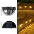 Solar wall light in black finish with dimensions 7.8x5cm showing warm fan-shaped light - Small/1LED/Black Shell/Warm Light