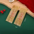 Golden translucent food packaging bags featuring good luck typography in 5x14.5cm size - Good Luck & Fortune Boat 2-in-1 / Pack of 100