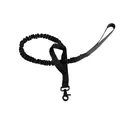 Tactical black nylon dog leash with elastic shock absorption and metal swivel hook - L / Pet Leash / Black