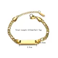 Goldenes Edelstahl-Figaro-Armband mit poliertem Stab und Karabinerverschluss - Goldene Figaro-Kette Dünne Bar (JZB515)