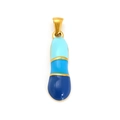 18k gold plated stainless steel pendant featuring a three-tone blue enamel gradient design - Sp640g-i (single Pendant)