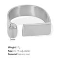 Verstelbare zilveren roestvrijstalen ring met uniek minimalistisch geometrisch ontwerp - US 7# (Verstelbaar) / Minimalistische Geometrische Open Zilveren Ring (JZ42)
