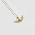 Collana dorata Angel Love con ciondolo ad ali di cuore e intarsio di zircone - Cuore Ala d'Angelo (XL3202-5)