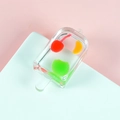 Creative transparent resin popsicle charm with miniature fruit slices and top hanging hole - Cherry & Orange