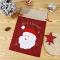 Sacchetto regalo di Natale in juta con Babbo Natale 3D e ricamo di Merry Christmas - Babbo Natale