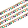 Golden stainless steel chain with vibrant colorful enamel beads for DIY jewelry making - Rainbow