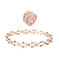 Magischer ausziehbarer 2-in-1 Ring und Armreif in Roségold mit funkelnden Kristallen - Verstellbarer Stil / Roségold/Weißer Zirkonia