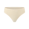 String en coton côtelé beige pour femme avec texture élastique sur fond blanc épuré - S (30) / Jaune