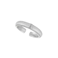 Minimalist S925 sterling silver open ring featuring a matte brushed finish in silver color - WJ171/Narrow Version / Adjustable Open / White Gold