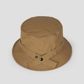 Quick-dry nylon reversible bucket hat in khaki with adjustable decorative strap - M (56-58cm) / Caramel color