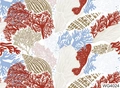 Nail art water transfer sticker WG4024 featuring coral and seashell patterns - WG4024