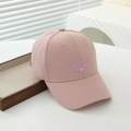 Pink kids baseball cap with purple NYC 21 embroidery on cotton canvas fabric - 54cm (3-8 Years) / Pink