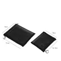 Portable nylon mesh cosmetic bag variant showing large and small storage size dimensions - Black Flat 2-Piece Set (M+S)