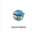Starry night whale enamel pin with blue sky and golden constellation details - Space Whale