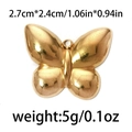 Goldener 304 Edelstahl Schmetterling Anhänger für Schmuck DIY 2.7x2.4cm 5g - 3D-Schmetterling-TP0529 / Gold