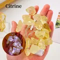 Natural citrine crystal raw stone USB string lights for warm bedroom decoration - Citrine Raw Stones String Light - 2m Square Switch