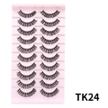 TK24 Russische valse wimperset met 10 paar volle 3D-wimpers in een roze tray - Dikke kruisstijl (TK24)