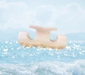 Elegant beige acetate claw clip with matte finish on a refreshing water background - 5# T-Type Pink
