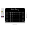 Black magnetic acrylic monthly calendar board set with four colored markers and dry erase caps - TYU352 Black Large Family Planner (With 6 Pens)