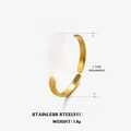 Adjustable golden stainless steel sun ring featuring a green striped malachite bead - Malachite Ring