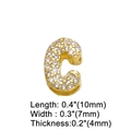 Dettaglio ciondolo lettera C dorato con cristalli e dimensioni precise in millimetri - Lettera C