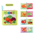 Educational vegetable theme baby cloth book with English labels and hanging loop - Vegetables (16g)