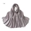 Elegant silver grey silk satin scarf for women with smooth texture and shiny finish - Silver Gray