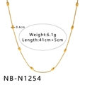 Détail du collier en maille torsadée or 18K avec perles ovales et fermoir ajustable - Style de Perles Ovales (NB-N1254)