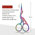 Rainbow titanium stork embroidery scissors made of 420 stainless steel and 94mm long - Crane Sharp Pointed / Rainbow