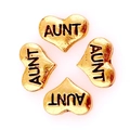Golden heart-shaped metal charms with engraved Aunt lettering for DIY charm bracelets - Gold Heart-AUNT