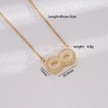 Collier infini plaqué or 18 carats avec incrustation d'opale blanche et zircon - Blanc