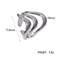 Detalle de las dimensiones de 17,4 mm de alto y 19 mm de ancho para el anillo plata - Plata (Color Acero)