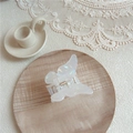 Iridescent butterfly hair claw clip in acetate on a minimalist wooden tray display - Butterfly / AB White