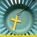 Minimalist yellow cross pendant with black bead chain necklace for men and women - Yellow Cross