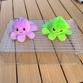 Reversible octopus plush keychain in light purple and green with dual expressions - 5cm Keychain / Purple-Green